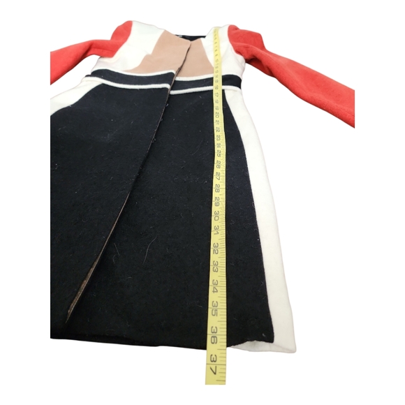 C. Luce Wool Blend Sz Small Midi Coat Lined Colorblock Professional Office - Picture 4 of 9